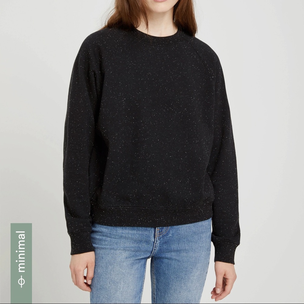 Frank & Oak Good Cotton Gym Crewneck Black Speckle